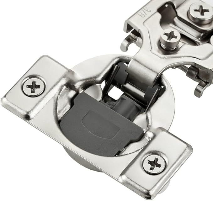 2 Pack 1 Pair 3/8 inch Overlay Soft Close Hinges for Kitchen Cabinet Hinges Satin Nickel Hidden Hinges Stainless Steel Concealed Hinge self Closing
