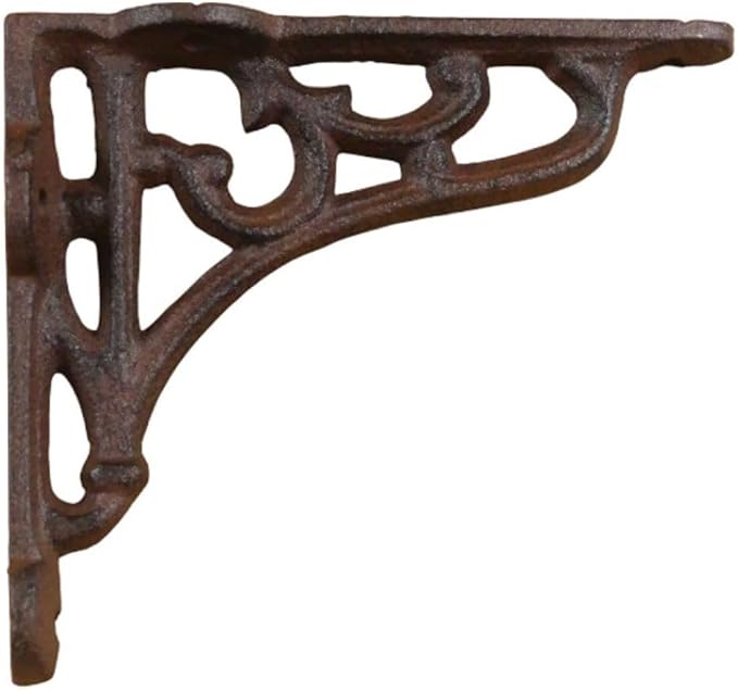 2 Antique Style Shelf Brace Wall Bracket Cast Iron Brackets Small 4 1/8" X 3 5/8