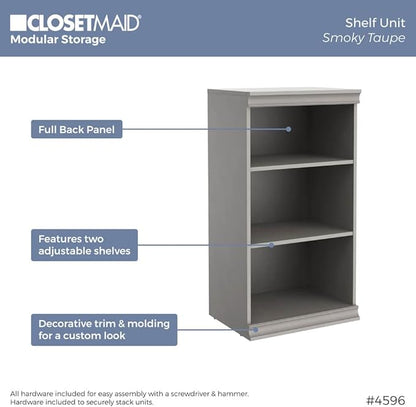 ClosetMaid Modular Storage Shelf Unit with 3-Shelves, Taupe