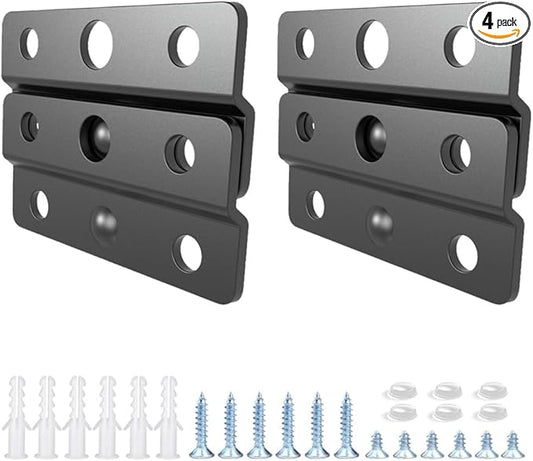 French Cleat Picture Hanger- Non Loosen Interlocking Wall Mounting Bracket- Z-Style Picture Hanger Bracket Kit for Frames, Mirrors, Shelves, Art, Whiteboards, Frames (4, 2")