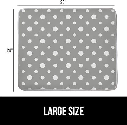 GORILLA GRIP Ironing Mat, Portable Iron Pad, Magnetic Cover for Top of Laundry Washer, Dryer, Tabletop, Countertop Padded Blanket, Silicone Coating and Scorch Resistant, Travel Size 28x24, Polka Dots