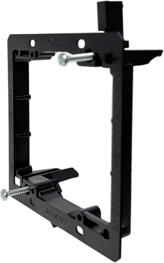 iMBAPrice 2-Gang Low Voltage Mounting Bracket, Drywall Mount for Cable Pass Through Wall Plates, LV2-2 Bracket for Ethernet, HDMI, Speaker & Coax Cables, Non-Metallic, 2 Pack