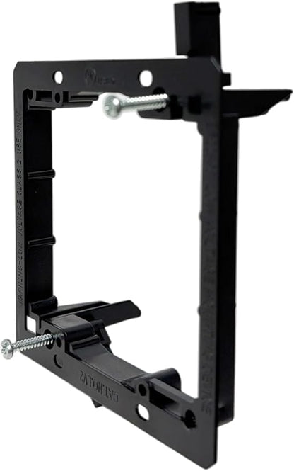iMBAPrice 2-Gang Low Voltage Mounting Bracket, Drywall Mount for Cable Pass Through Wall Plates, LV2-2 Bracket for Ethernet, HDMI, Speaker & Coax Cables, Non-Metallic, 2 Pack