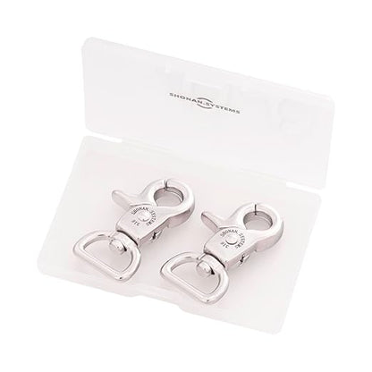 SHONAN 2" Small Trigger Snap Hooks, Marine Grade Stainless Steel Swivel Trigger Snaps, 2 Pack Scissor Clips, Small Lobster Claw Clips for Keychains, Bag Straps or Camera Belts, 40 Lbs Capacity
