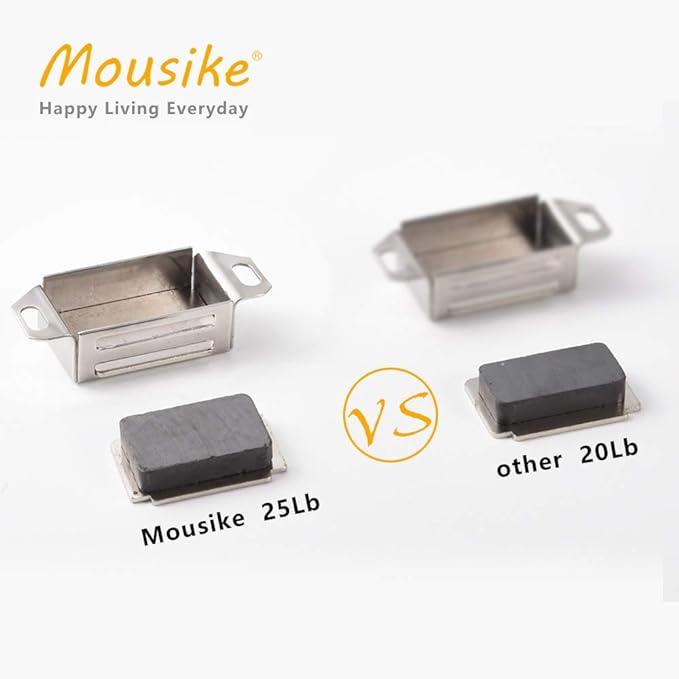 Mousike Cabinet Magnets 30lb Stainless Steel Magnetic Door Catch with Strong Magnetic for Kitchen Cupboard Wardrobe Closet Cabinet Door Drawer Latch
