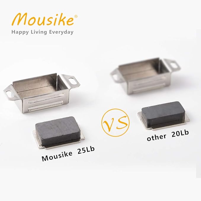 Mousike Cabinet Magnets 30lb Stainless Steel Magnetic Door Catch with Strong Magnetic for Kitchen Cupboard Wardrobe Closet Cabinet Door Drawer Latch