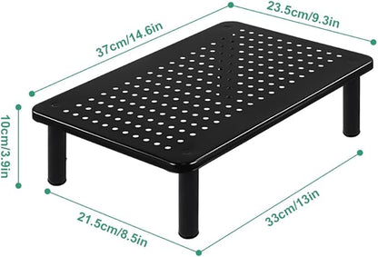 FURWOO 2 Pack Laptop Stand Desk Monitor Stand for Computer Printer Notebook 3 Height Adjustable Laptop Riser for Office Home School Black