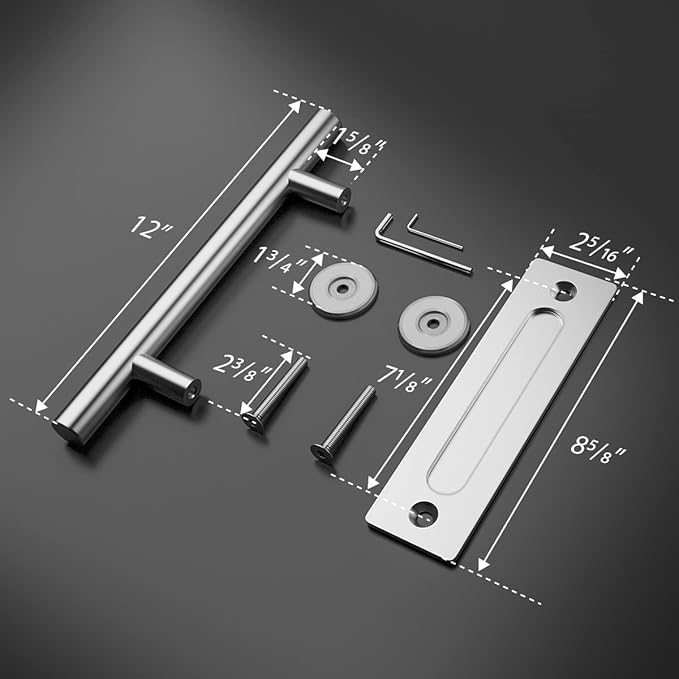 SMARTSTANDARD 12" Barn Door Handles 2PCS,Sliding Barn Door Pull Handle Stainless Steel,Heavy Duty Large Rustic Two-Side Design for Gates Garages Sheds Furniture Round