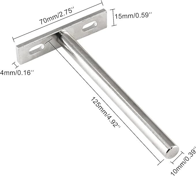 Luomorgo 4 Pcs 5 Inch Floating Shelf Bracket Blind Shelf Bracket Hidden Brackets for Floating Wood Shelves - Screws and Wall Plugs Included