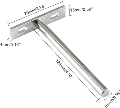 Luomorgo 4 Pcs 5 Inch Floating Shelf Bracket Blind Shelf Bracket Hidden Brackets for Floating Wood Shelves - Screws and Wall Plugs Included