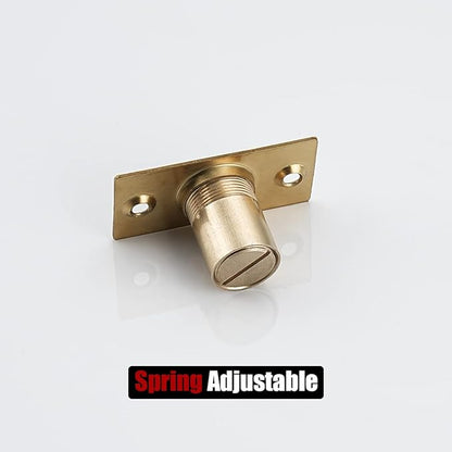 JQK Closet Ball Catch Door Hardware, Stainless Steel Catch Adjustable with Strike Plate, Gold Finish 2 Pack, HBC100-BG-P2
