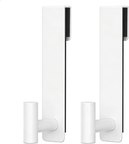 PMMASTO Shower Door Hooks, (7.5 Inch) Extended Towel Hooks for Bathroom Frameless Glass Shower Door, Stainless Steel Heavy Duty Hooks (White, T Shape-Fits 3/8" Thick Door)