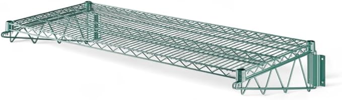 21" x 48" Green Wall-Mounted Wire Shelf with Epoxy Coating, Heavy-Duty Steel Storage Rack, NSF Certified, Easy Installation, Open Wire Design for Kitchen, Garage, or Utility Storage