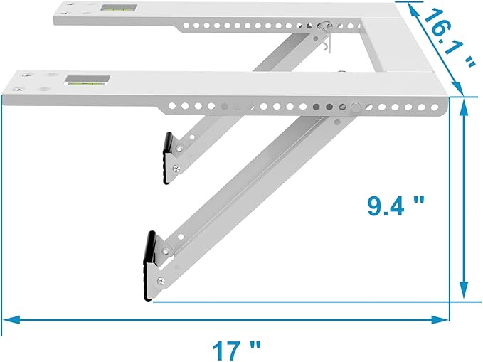 Qualward Air Conditioner Bracket Window AC Support Brackets - Heavy Duty with 2 Arms, Up to 180 lbs for 12000 to 24000 BTU AC Units- Fits Single Or Double Hung Windows