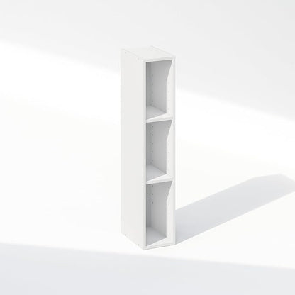 Furinno Reed 3-Tier Closet Organizers and Storage, Closet Organizer, Open Shelf Closet Storage, for Wardrobe, Bedroom, Living Room, 6-Inch Width, White