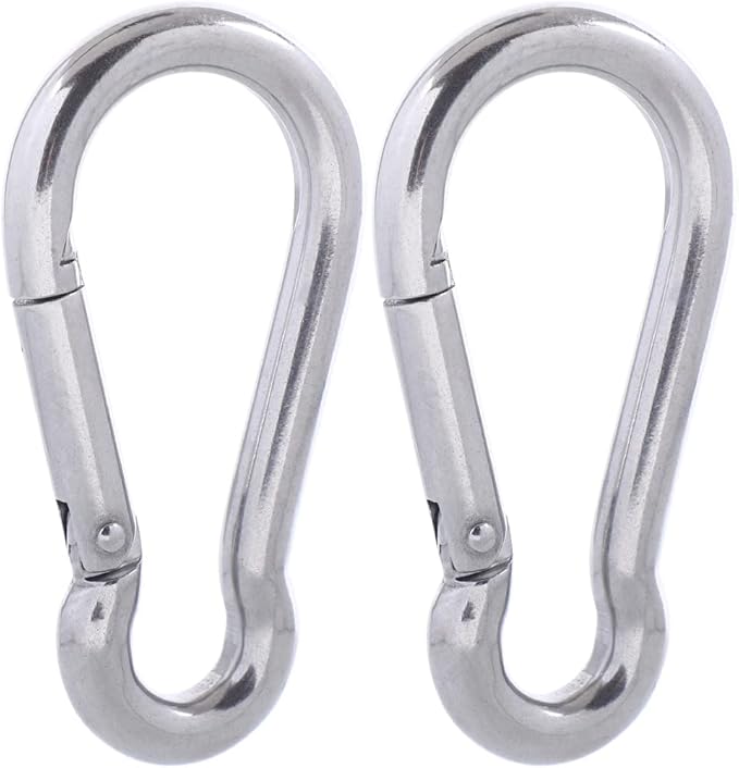 Carabiner Clips, 316 Stainless Steel Carabiner Clip, Heavy Duty Carabiner Hooks, Keychain Carabiners, Multi-Purpose Spring Snap Hook for Dog Leash, Outdoor Camping, Swing, Hammock
