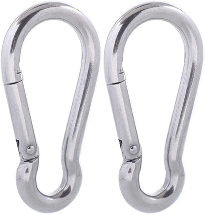 Carabiner Clips, 316 Stainless Steel Carabiner Clip, Heavy Duty Carabiner Hooks, Keychain Carabiners, Multi-Purpose Spring Snap Hook for Dog Leash, Outdoor Camping, Swing, Hammock