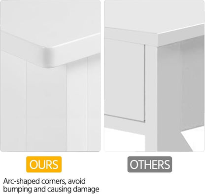 Yaheetech Console Table with Drawer, 3-Tier Entryway Table with Storage Shelves, Wood Narrow Sofa Table for Entryway/Hallway/Living Room, White