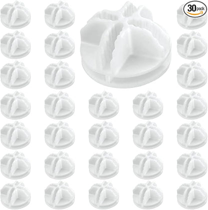 30Pcs Wire Cube Connectors Plastic Storage Cube Connectors, Wire Grid Cube Organizer Connector for Modular Closet Storage Organizer and Wire Shelving, White