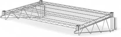 24" x 36" Chrome Wall-Mounted Wire Shelf with Epoxy Coating, Heavy-Duty Steel Storage Rack, NSF Certified, Easy Installation, Open Wire Design for Kitchen, Garage, or Utility Storage