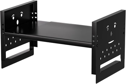 Adjustable Top Storage Shelf for Refrigerator or Washer, Dryer Countertop, Expandable Storage Shelves for Kitchen, Laundry Room and Dorm Room (Black)