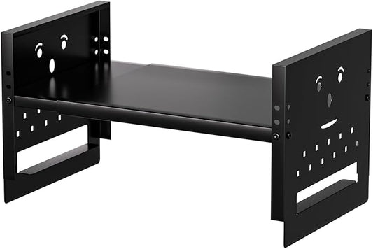 Adjustable Top Storage Shelf for Refrigerator or Washer, Dryer Countertop, Expandable Storage Shelves for Kitchen, Laundry Room and Dorm Room (Black)