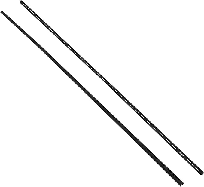 Shelving Track,ULIFESTAR Dual Trak Adjustable Wood Shelf Bracket,2PCS Direct Mount Into Fasttrack Garage Rail,Garage Organization System (8*8*1500mm/0.31*0.31*59" Single Row Black)
