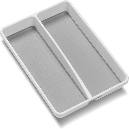 Madesmart BPA-free plastic soft-grip lining Mini Cutlery Tray - Soft Grey