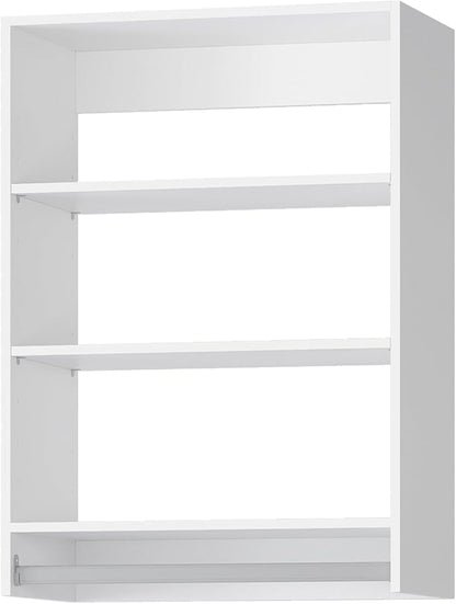 Medium Double Hanging Closet Unit, Modular Closet System, Wood Closet System Organizer with Storage for Walk In Closets, Clothing Rack Closet for Hanging Clothes, Bedroom, White, 22.5"W