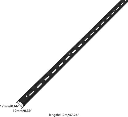 Shelving Track,ULIFESTAR Dual Trak Adjustable Wood Shelf Bracket,2PCS Direct Mount Into Fasttrack Garage Rail,Garage Organization System (17*10*1200mm/0.66*0.39*47.24" Double Row Black)