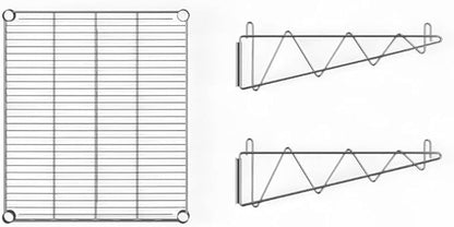 18" x 24" Chrome Wall-Mounted Wire Shelf with Epoxy Coating, Heavy-Duty Steel Storage Rack, NSF Certified, Easy Installation, Open Wire Design for Kitchen, Garage, or Utility Storage