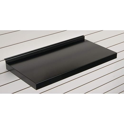 Retail Resource 76809 Slat Wall Shelves, 24", Metal, Black