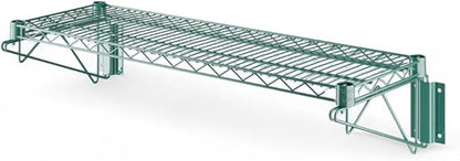 12" x 36" Green Wall-Mounted Wire Shelf with Epoxy Coating, Heavy-Duty Steel Storage Rack, NSF Certified, Easy Installation, Open Wire Design for Kitchen, Garage, or Utility Storage