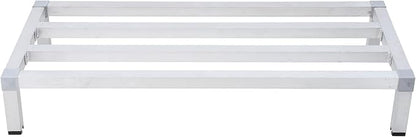 48" x 14" x 8" Aluminum Dunnage Rack | 1000 Lb Capacity | Low Shelf for Off-Floor Storage in Restaurants, Kitchens, Supermarkets, and Grocery Stores