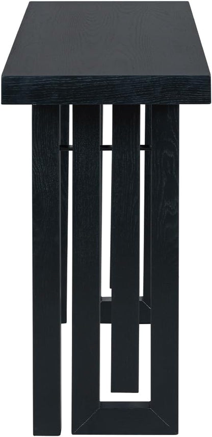 Uniquely Designed Oak Veneer Console Table, Modern Long Sofa Side Table with Distinctive Side Shapes, Suitable for Entryway, Hallway, Living Room, Foyer, Corridor,Easy Assembly (Black-41RT)