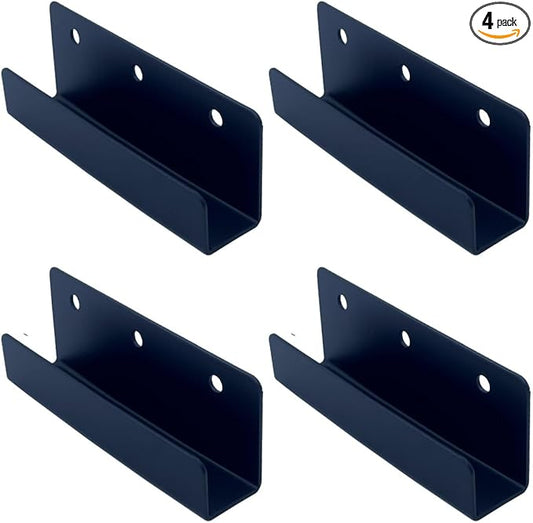 4 PCS Black Steel Wall Tile Bracket, Ladder Hanger for Wall Mount, U Bracket, Billboard Hook, Thickness 2 mm, Slot Width 25mm, XMH-UXGJ-25