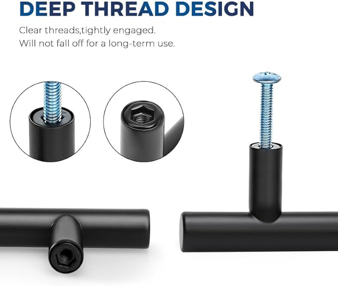 JOY DECOR 45 Pack Cabinet Knobs, Black Cabinet Handles, 2in Kitchen Cabient Knobs, Single Hole Drawer Knobs for Dresser Drawers