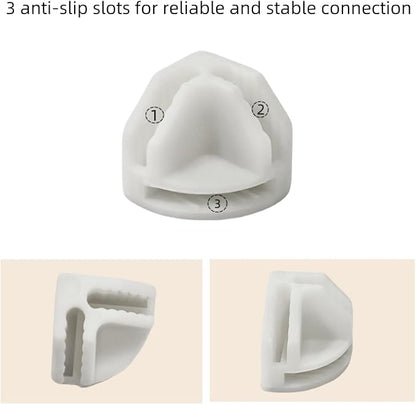 10Pcs Wire Cube Connectors, White Wire Cube Storage Connectors Corner Wire Grid Cube Shelf Plastic Connectors Clips for Wire Cube Storage Shelving Unit and Modular Closet Organizer, SATONBEYI