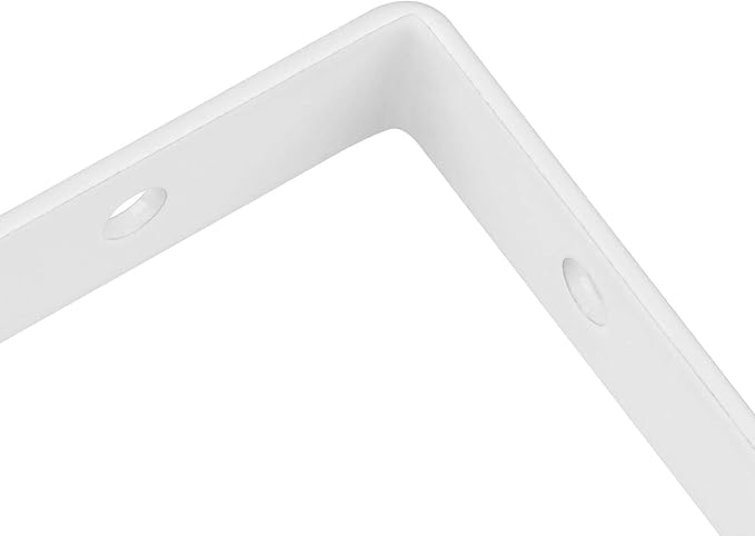 Acrux7 4 Pack White Steel Shelf Brackets 12x8inch - Heavy Duty L Brackets with Screws, White Metal Shelf Brackets - Perfect for DIY Shelves(300x190mm)