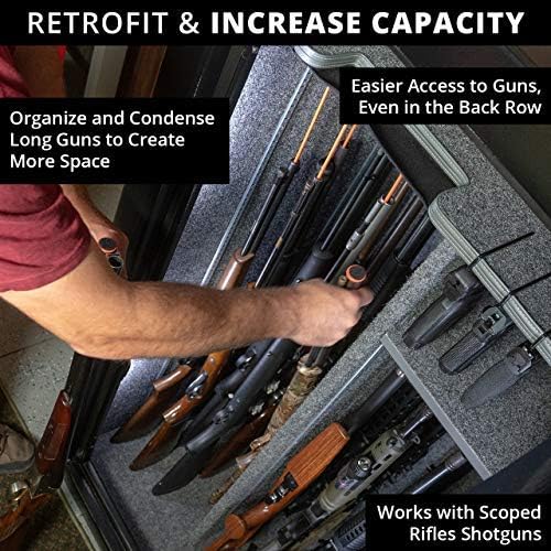 Gun Storage Solutions Rifle Rods Starter Kit with Shelf Liner Gun Organizer System Store More Guns Easy Access for Safety with Nylon Woven Loop Fabric
