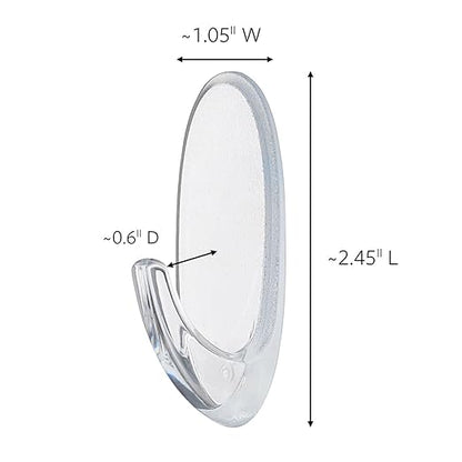 Command Outdoor Medium Clear Wall Hook, 5 Hooks and 6 Strips, Damage-Free Hanging Wall Hook for Hanging Outdoor Wall Decor with Weather Resistant Strips, Holds up to 2 lb