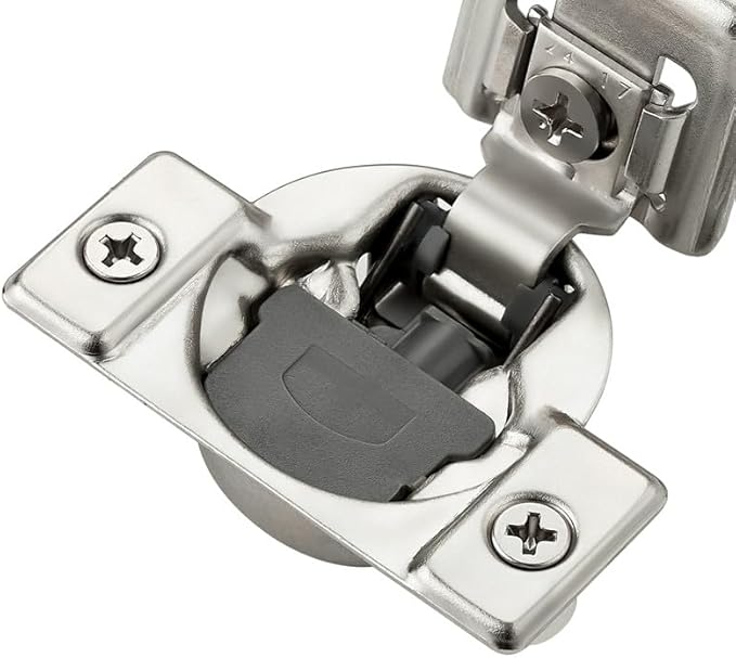 60 Pack 30 Pairs 1-3/8 inch Overlay Soft Close Hinges for Kitchen Cabinet Hinges Satin Nickel Hidden Hinges Stainless Steel Concealed Hinge self Closing