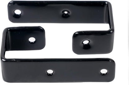 2 Pack Bunk Bed Ladder Hook, Inside 1" Kids Bed Replacement Hardware, Black PVC Metal Loft Bed Ladders Hooks, Camper/Rv Bunk Ladder Brackets with 2 Size Screws (2Pack, Black)