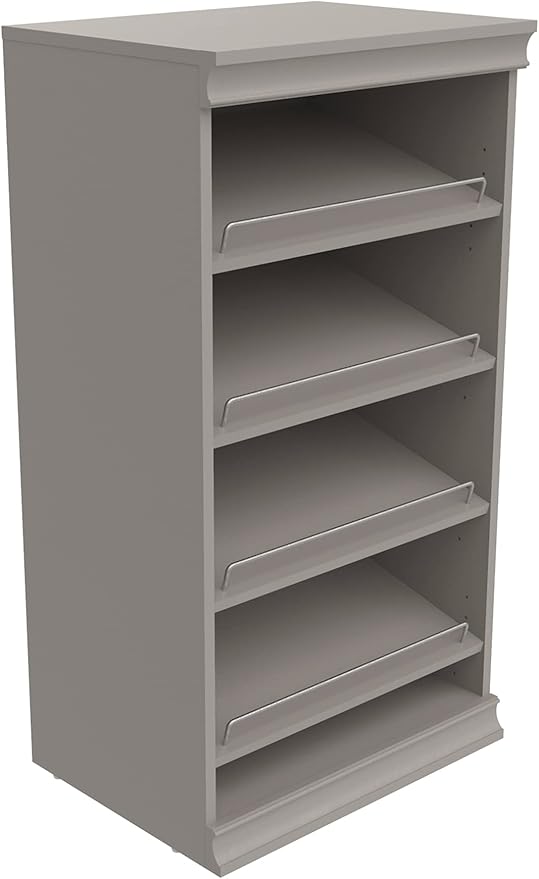 ClosetMaid Modular Storage Shelf Unit with Angled Shoe Shelves, Taupe
