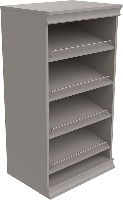 ClosetMaid Modular Storage Shelf Unit with Angled Shoe Shelves, Taupe