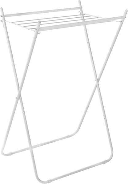Honey-Can-Do Easy-Fold Collapsible Clothes Drying Rack – Sturdy Metal Laundry Rack, Holds 40 lbs., Space-Saving Clothes Rack, Towel Rack, Foldable Laundry Drying Rack for Indoor/Outdoor Use – White