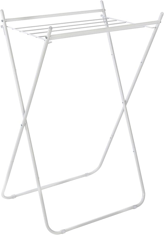 Honey-Can-Do Easy-Fold Collapsible Clothes Drying Rack – Sturdy Metal Laundry Rack, Holds 40 lbs., Space-Saving Clothes Rack, Towel Rack, Foldable Laundry Drying Rack for Indoor/Outdoor Use – White