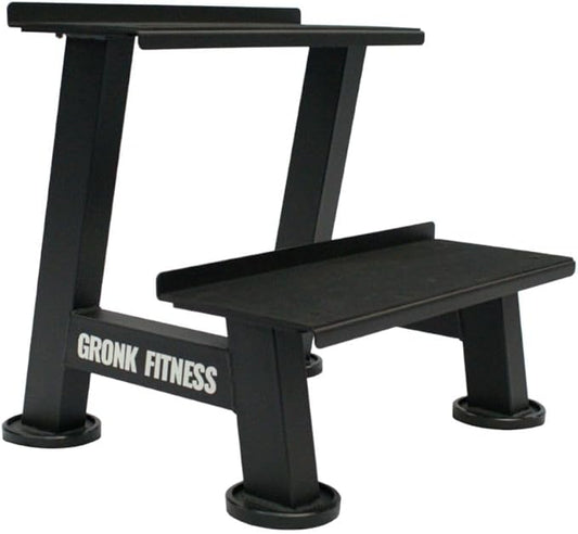 Gronk Fitness Kettlebell Rack | 2-Tier Heavy-Duty Weight Storage Shelf for Home Gym | Scratch-Resistant Padded Shelves | Organize Kettlebells, Dumbbells, and Gym Equipment | Easy Assembly