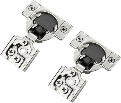50 Pack 25 Pairs 5/8 Inch Overlay Soft Close Hinges for Kitchen Cabinet - Satin Nickel Hidden Stainless Steel Concealed Self Closing Hinge