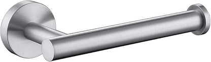 TASTOS Brushed Nickel Toilet Paper Holder SUS304 Stainless Steel, Modern Round Tissue Roll Holders Wall Mount, Toilet Paper Roll Dispenser Bathroom 5 inch TP Holder for Kitchen Washroom